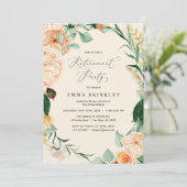 Botanische Boho Floral Neutral Retirement Party Kaart (Staand voorkant)