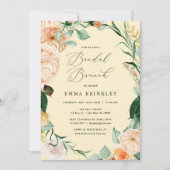 Botanische Boho Floral Pastel Gele Bridal Brunch Kaart (Voorkant)