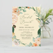 Botanische Boho Floral Pastel Gele Bridal Brunch Kaart (Staand voorkant)