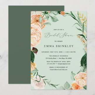 Botanische Boho Floral Pastel Sage Vrijgezellenfee Kaart
