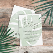 Botanische Boho Foliage Green Palm Leaf Waterverf Kaart