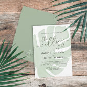 Botanische Boho Foliage Green Palm Leaf Waterverf Kaart