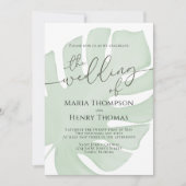 Botanische Boho Foliage Green Palm Leaf Waterverf Kaart (Voorkant)