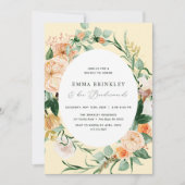 Botanische Boho Gele Bruidsmeisjes Lunch Brunch Kaart (Voorkant)