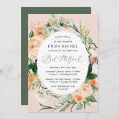 Botanische Boho gepersonaliseerd Blush Pink Bat Mi Kaart (Voorkant / Achterkant)