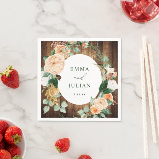 Botanische Boho gepersonaliseerd rustic Barn Weddi Servet (Insitu)