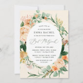 Botanische Boho gepersonaliseerde peach bat Mitzva Kaart (Voorkant)