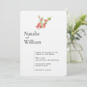 Botanische Boho Granaatappel | Trouwen Kaart (Staand voorkant)