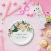 Botanische Boho Greenery Bloom persoonlijke bruilo Papieren Bordje (Feest)