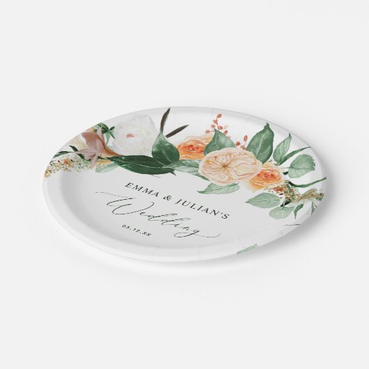 Botanische Boho Greenery Bloom persoonlijke bruilo Papieren Bordje (Gekanteld)