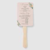 Botanische Boho Greenery Blush Pink Wedding Progra Handwaaier (Achterkant)