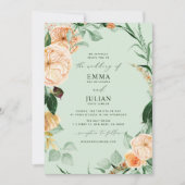 Botanische Boho Greenery Elegant Sage Green Weddin Kaart (Voorkant)