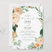 Botanische Boho Greenery Elegant White Wedding Kaart (Voorkant)