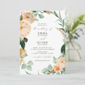 Botanische Boho Greenery Elegant White Wedding Kaart (Staand voorkant)