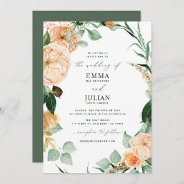 Botanische Boho Greenery Elegant White Wedding Kaart