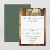 Botanische Boho Greenery Farmhouse Barn Wedding RSVP Kaartje (Voorkant / Achterkant)