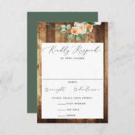 Botanische Boho Greenery Farmhouse Barn Wedding RSVP Kaartje