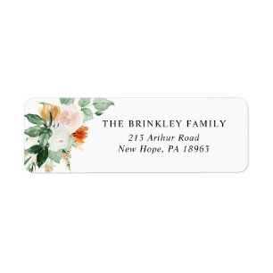 Botanische Boho Greenery Floral Return Address Etiket