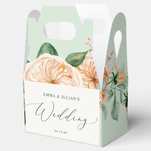 Botanische Boho Greenery Floral Sage Green Wedding Bedankdoosjes (Geopend)