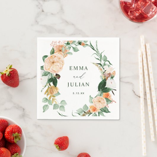 Botanische Boho Greenery Leaf Personalized Wedding Servet (Insitu)