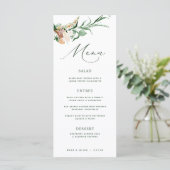 Botanische Boho Greenery Neutral Green Wedding Men Menu (Staand voorkant)