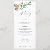 Botanische Boho Greenery Neutral Green Wedding Men Menu (Voorkant)
