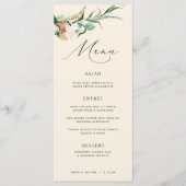 Botanische Boho Greenery Neutral Peach Wedding Menu (Voorkant)
