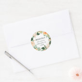 Botanische Boho Greenery Neutral Return Address Ronde Sticker (Envelop)