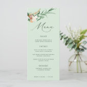 Botanische Boho Greenery Neutral Sage Wedding Menu (Staand voorkant)
