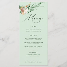 Botanische Boho Greenery Neutral Sage Wedding Menu