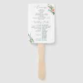 Botanische Boho Greenery Neutral Wedding Programme Handwaaier (Achterkant)