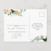 Botanische Boho Greenery Neutral White Wedding RSV Uitnodiging Briefkaart (Achterkant)