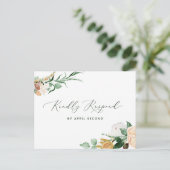 Botanische Boho Greenery Neutral White Wedding RSV Uitnodiging Briefkaart (Staand voorkant)