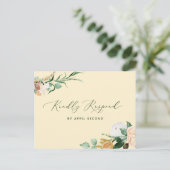Botanische Boho Greenery Pastel Yellow Weddenschap Uitnodiging Briefkaart (Staand voorkant)