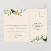 Botanische Boho Greenery Peach Wedding RSVP Antwoo Uitnodiging Briefkaart (Achterkant)