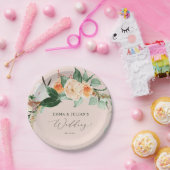 Botanische Boho Greenery Pink Personalized Weddens Papieren Bordje (Feest)