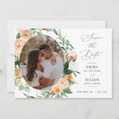 Botanische Boho Greenery Sage Green Neutrale Foto Save The Date (Voorkant)