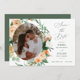 Botanische Boho Greenery Sage Green Neutrale Foto Save The Date