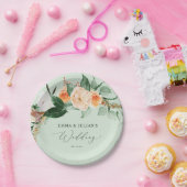 Botanische Boho Greenery Sage Personalized Wedding Papieren Bordje (Feest)