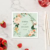 Botanische Boho Greenery Sage Personalized Wedding Servet (Insitu)