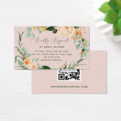Botanische Boho Greenery Wedding QR Code RSVP Card Visitekaartje (Bureau)