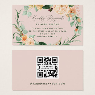 Botanische Boho Greenery Wedding QR Code RSVP Card Visitekaartje