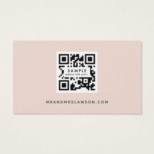 Botanische Boho Greenery Wedding QR Code RSVP Card Visitekaartje (Achterkant)