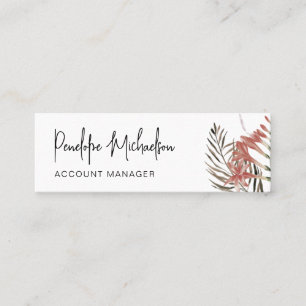 Botanische Boho-grens met moderne lettertekens Mini Visitekaartje