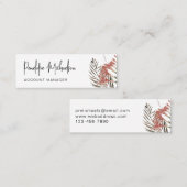 Botanische Boho-grens met moderne lettertekens Mini Visitekaartje (Voorkant / Achterkant)