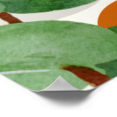 Botanische Boho Groen Oranje Poster (Hoek)