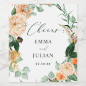 Botanische Boho Groene Neutrale Trouw Geschenken Wijn Etiket (Enkel label)