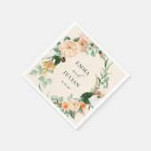 Botanische Boho Groene Perzik Persoonlijke Trouwda Servet (Hoek)