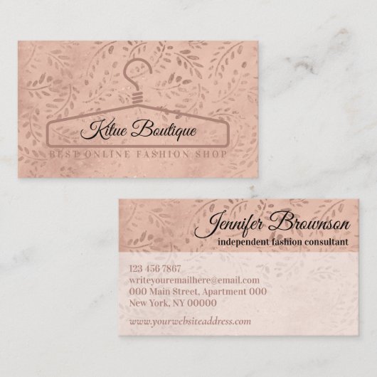 Botanische Boho Hanger Visitekaartje (Voorkant / Achterkant)