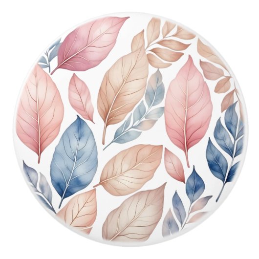 Botanische Boho Herfst Bladeren Patroon Keramische Knop (Voorkant)